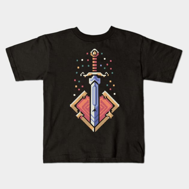 RETRO PIXEL 8bit Sword Kids T-Shirt by XYDstore